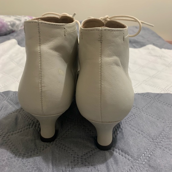 Array bone color kitten heel lace up bootie - Picture 3 of 5